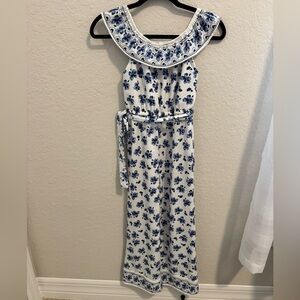 Girls Floral Off-Shoulder Jumpsuit